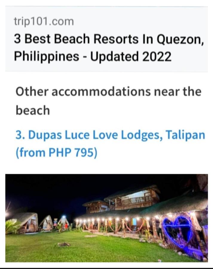 Dupas Luce Love Lodges Talipan 外观 照片